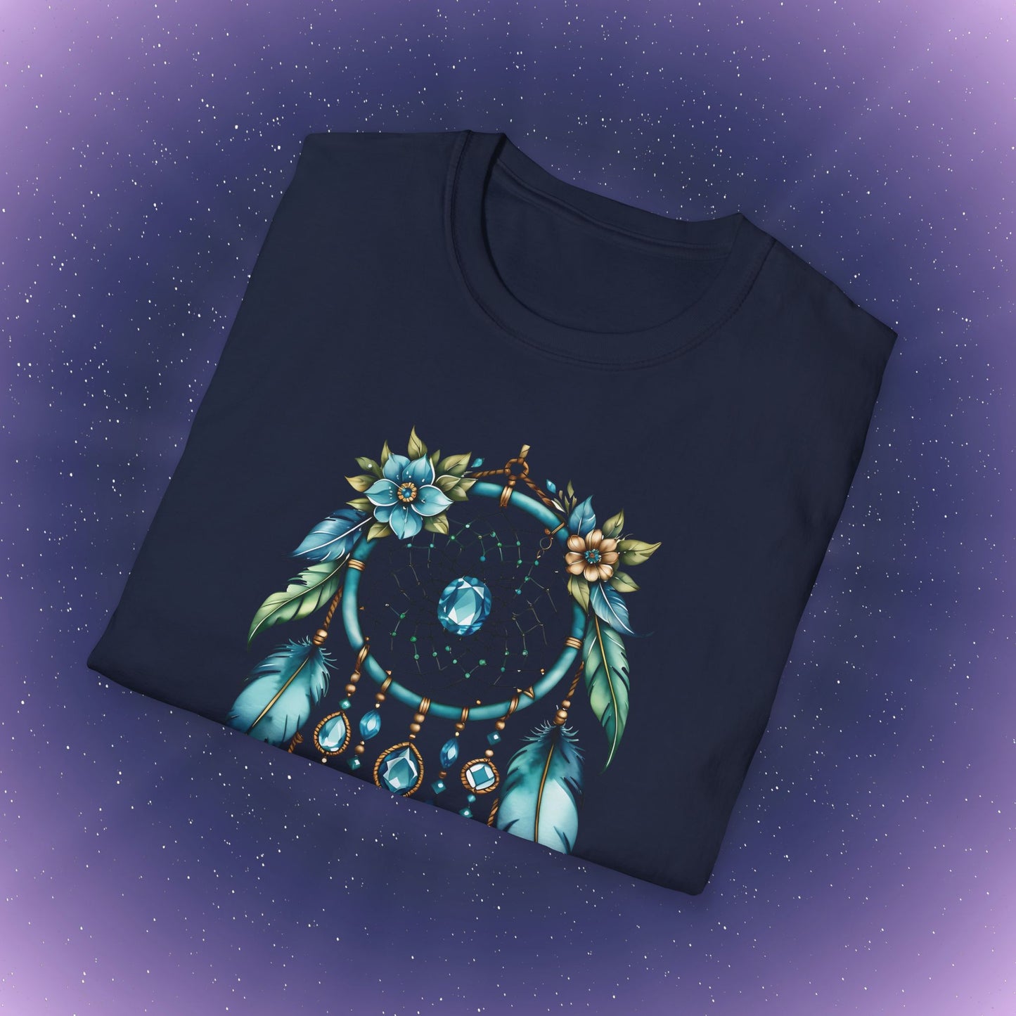 Camiseta con atrapasueños de piedra natal aguamarina de Piscis