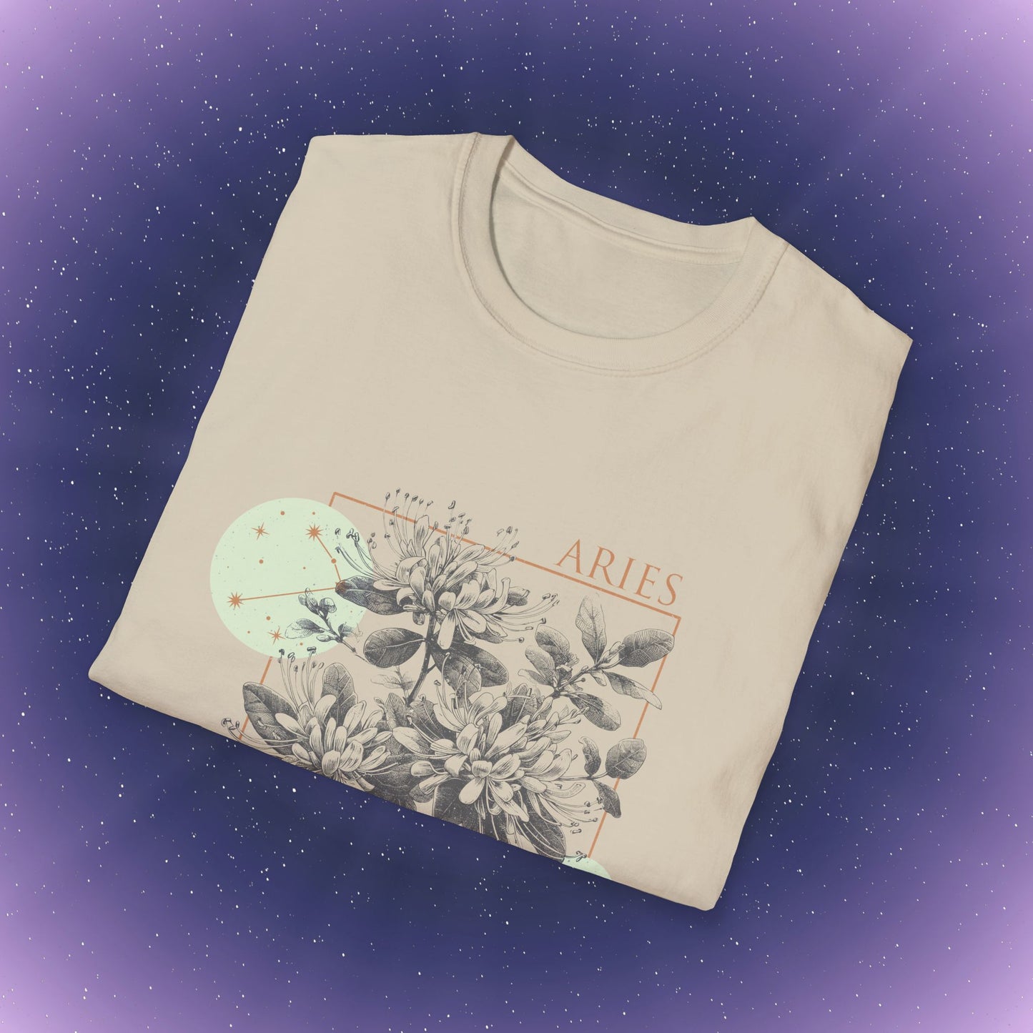 Camiseta con la flor del nacimiento del zodiaco Aries