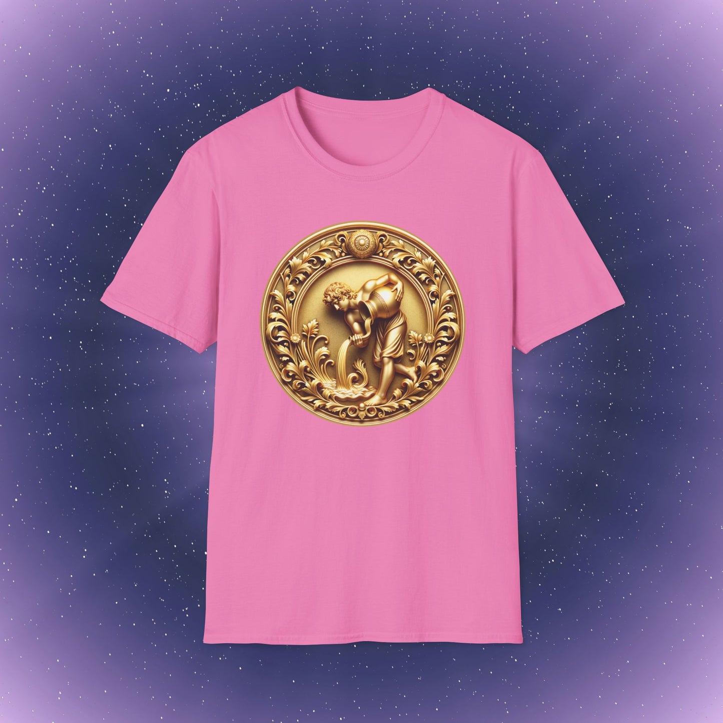 Aquarius Gold Zodiac Sign T-Shirt