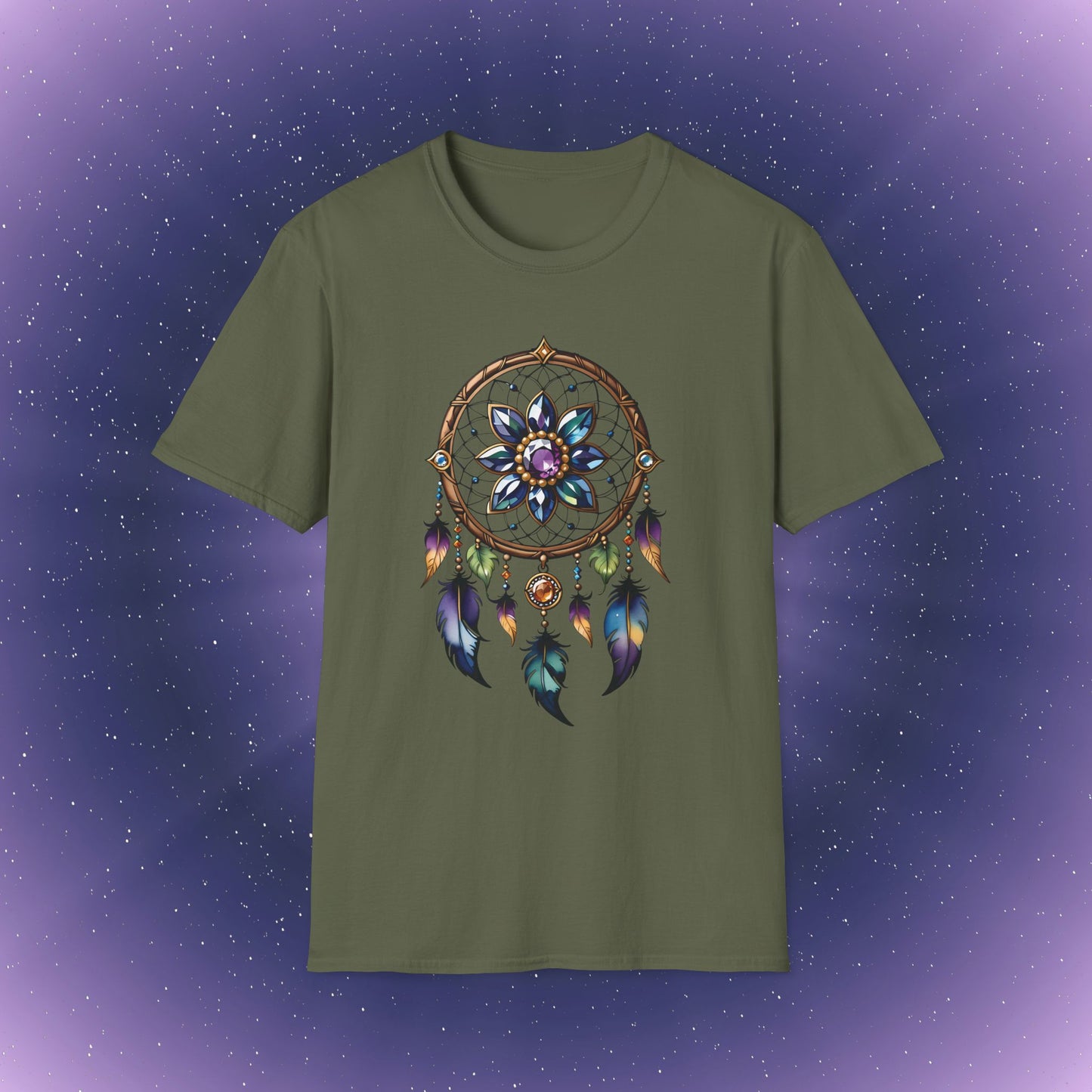 Camiseta con atrapasueños de piedra natal de alejandrita de Géminis