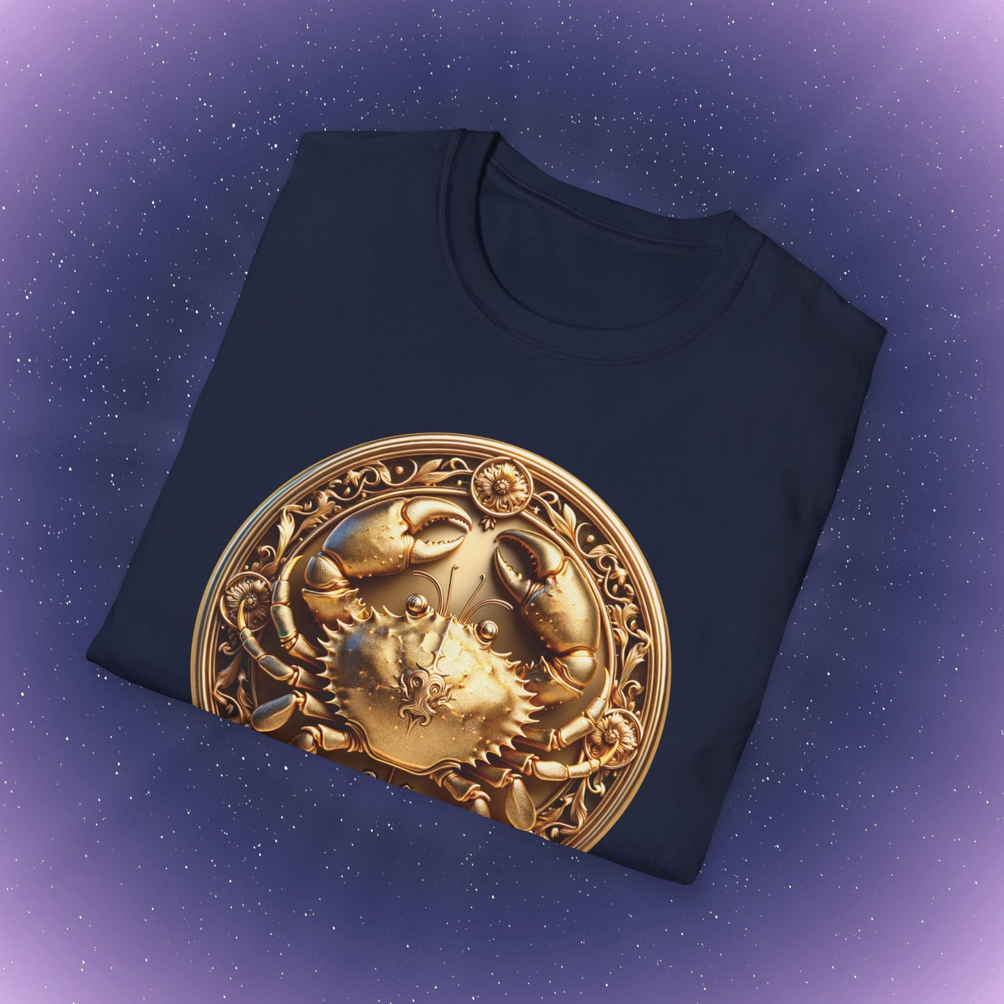 Cancer Gold Zodiac Sign T-Shirt
