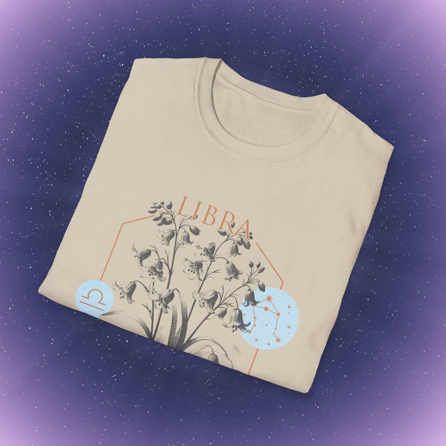 Camiseta con la flor de nacimiento del signo zodiacal Libra