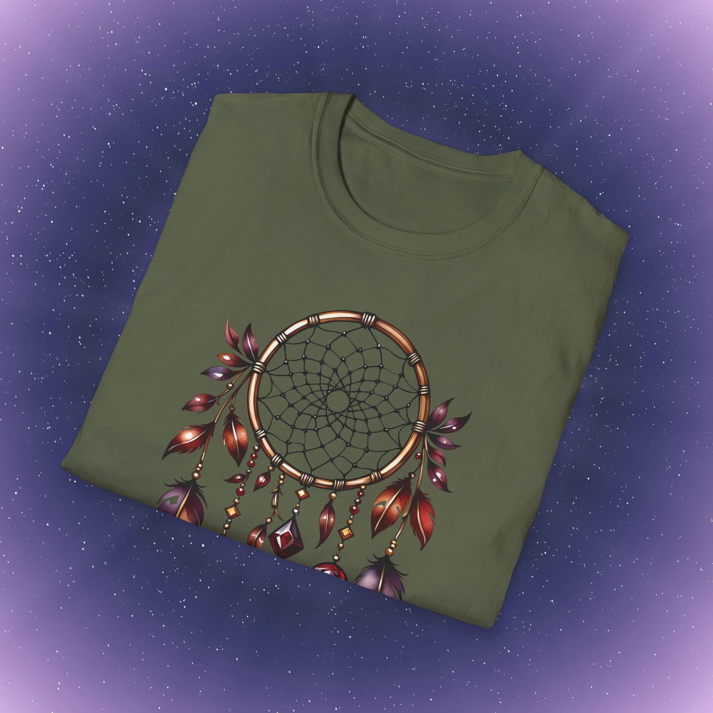 Camiseta con atrapasueños de piedra natal de granate de Capricornio