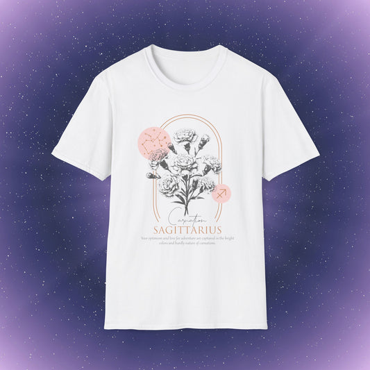 Sagittarius Zodiac Birth Flower T-Shirt