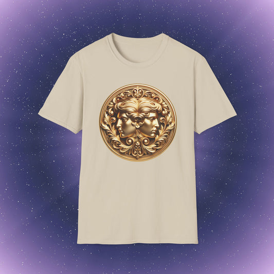 Gemini Gold Zodiac Sign T-Shirt