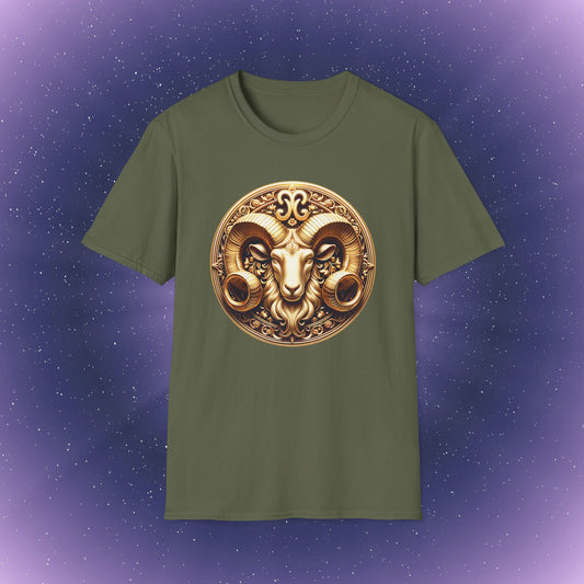 Aries Gold Zodiac Sign T-Shirt