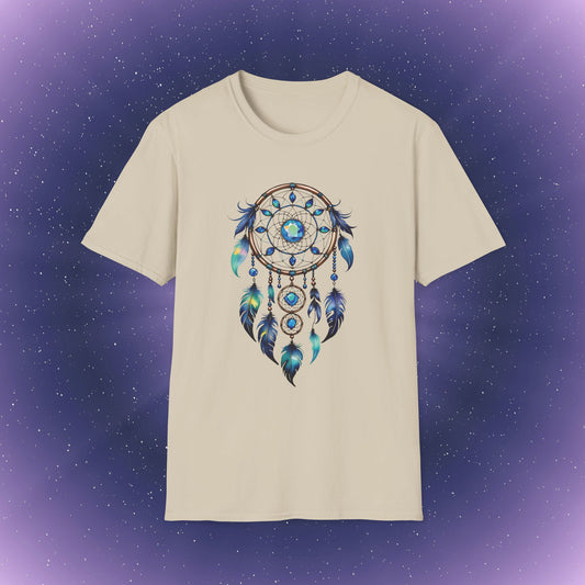 Camiseta con atrapasueños de piedra natal de ópalo de Libra