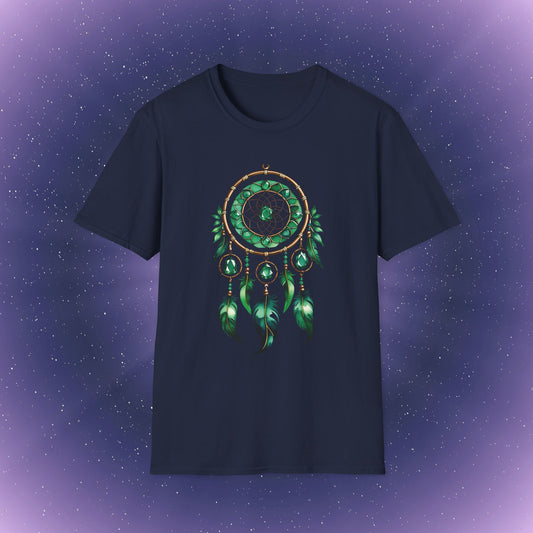 Camiseta con atrapasueños de piedra natal esmeralda de Tauro