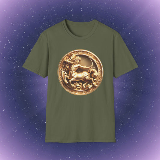 Sagittarius Gold Zodiac Sign T-Shirt