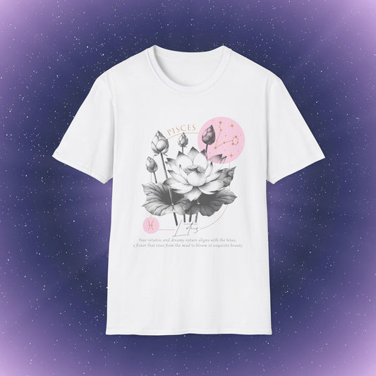 Pisces Zodiac Birth Flower T-Shirt