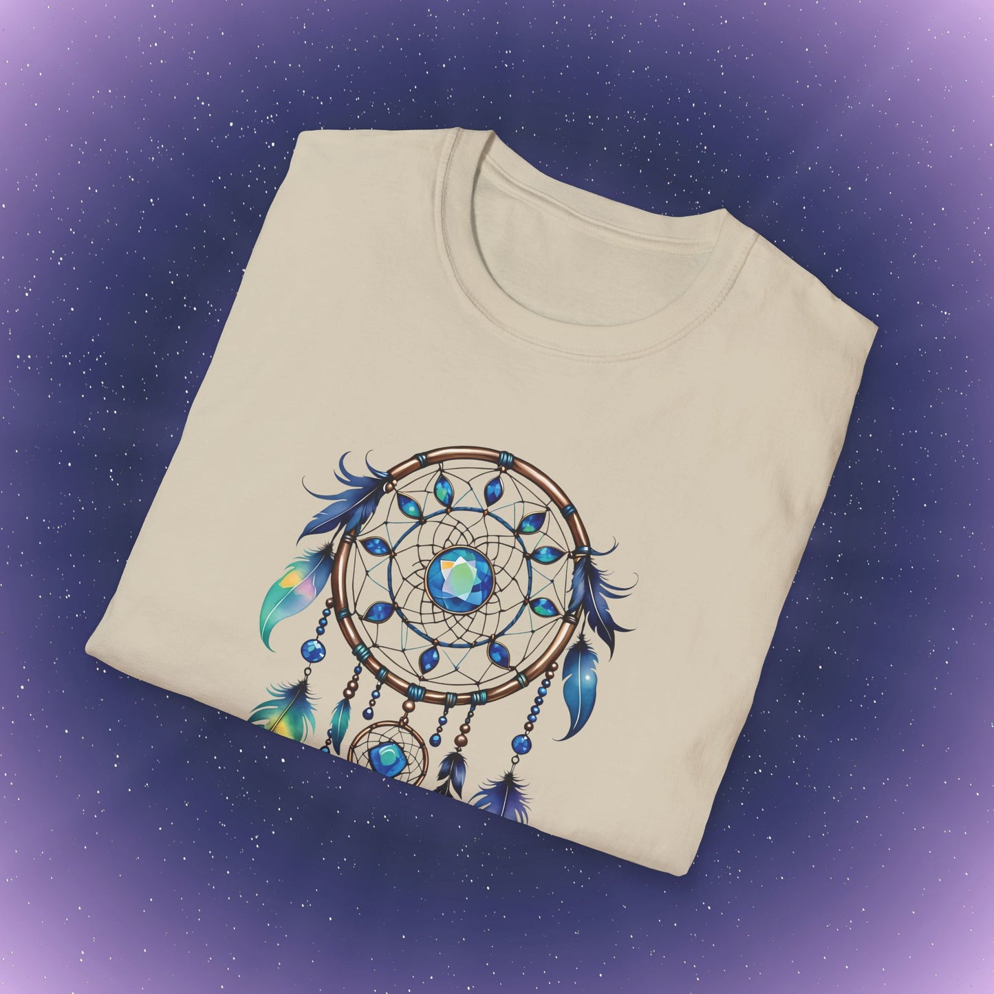 Camiseta con atrapasueños de piedra natal de ópalo de Libra