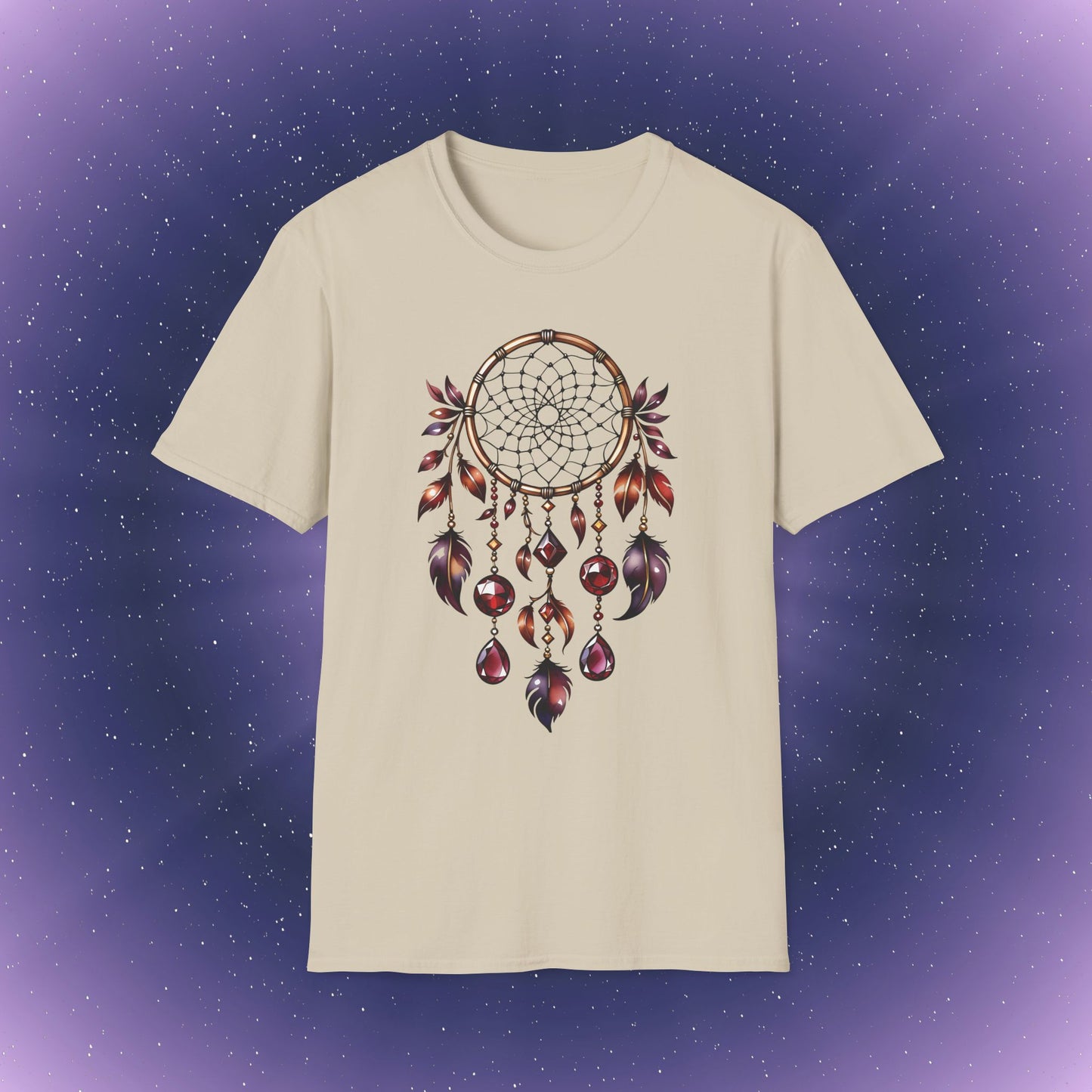 Camiseta con atrapasueños de piedra natal de granate de Capricornio