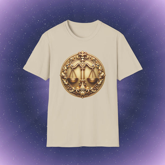 Libra Gold Zodiac Sign T-Shirt