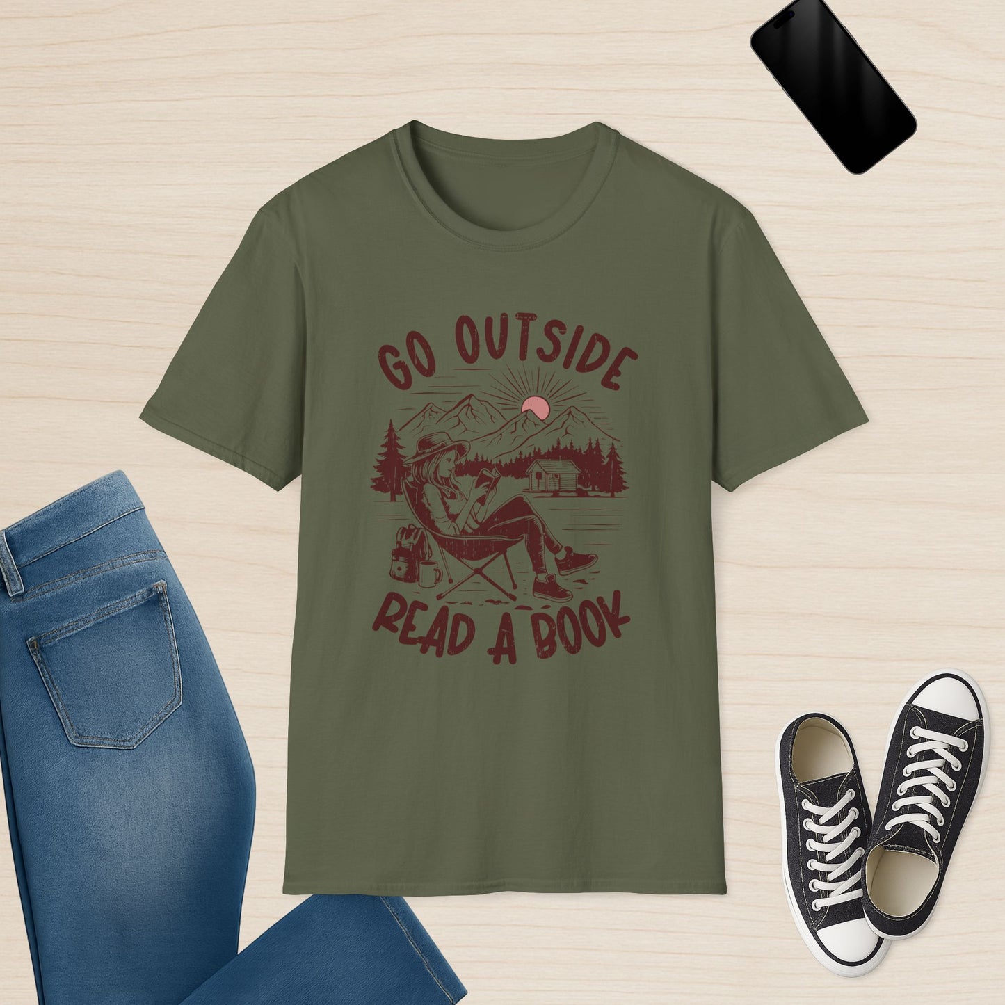 Go Outside Read A Book - Graphic T-Shirt