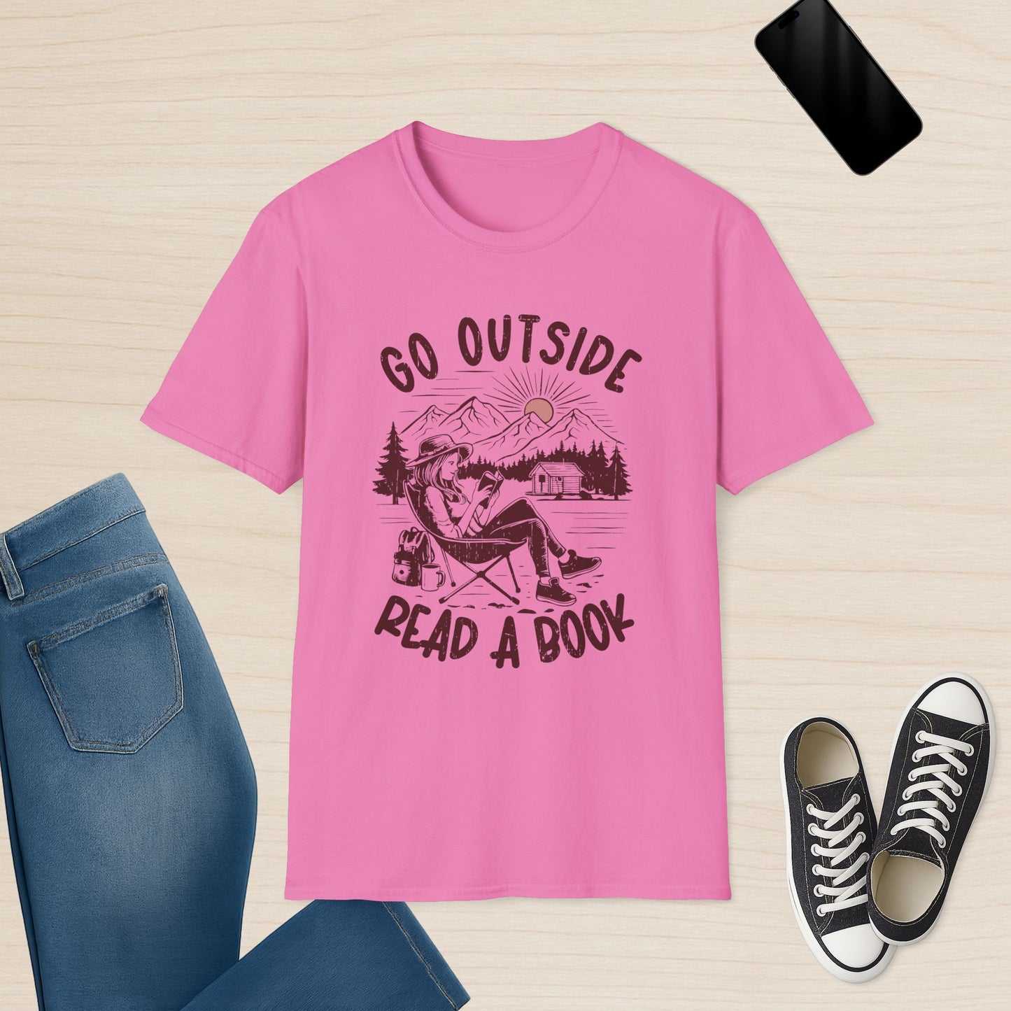 Go Outside Read A Book - Graphic T-Shirt