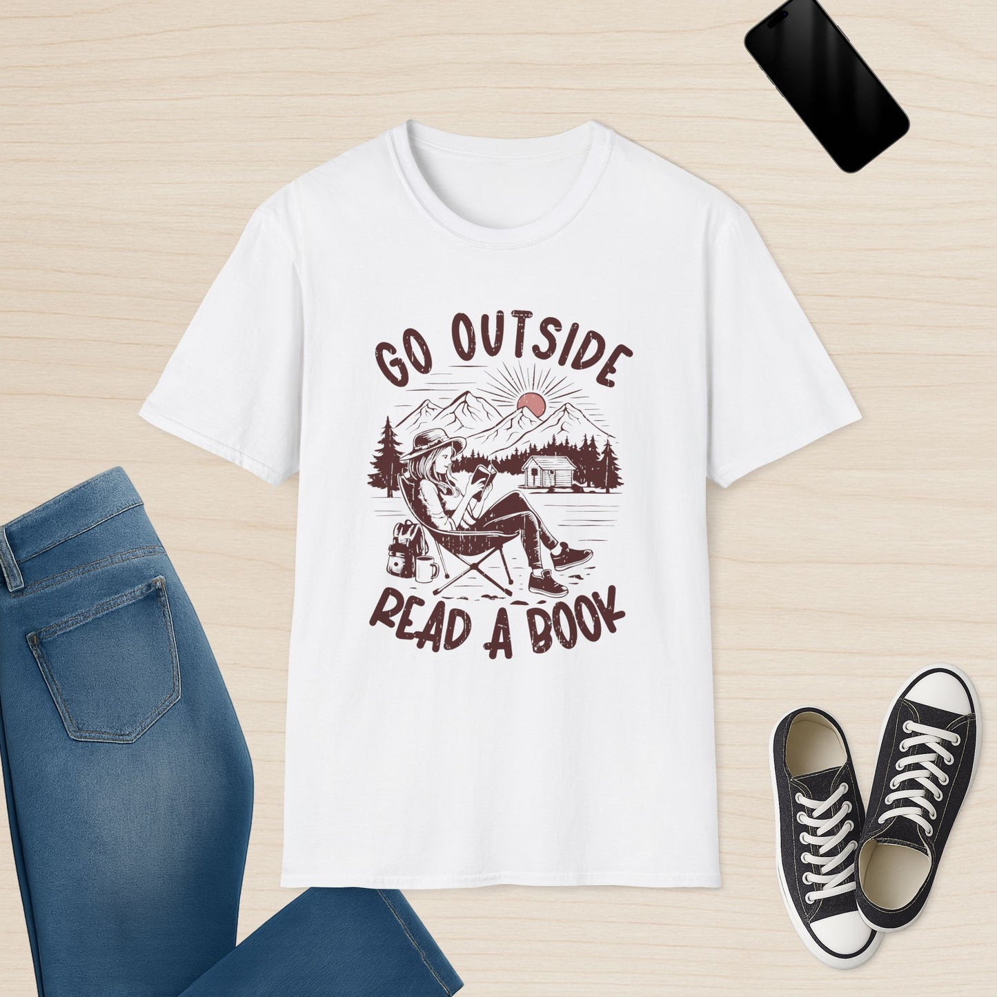 Go Outside Read A Book - Graphic T-Shirt