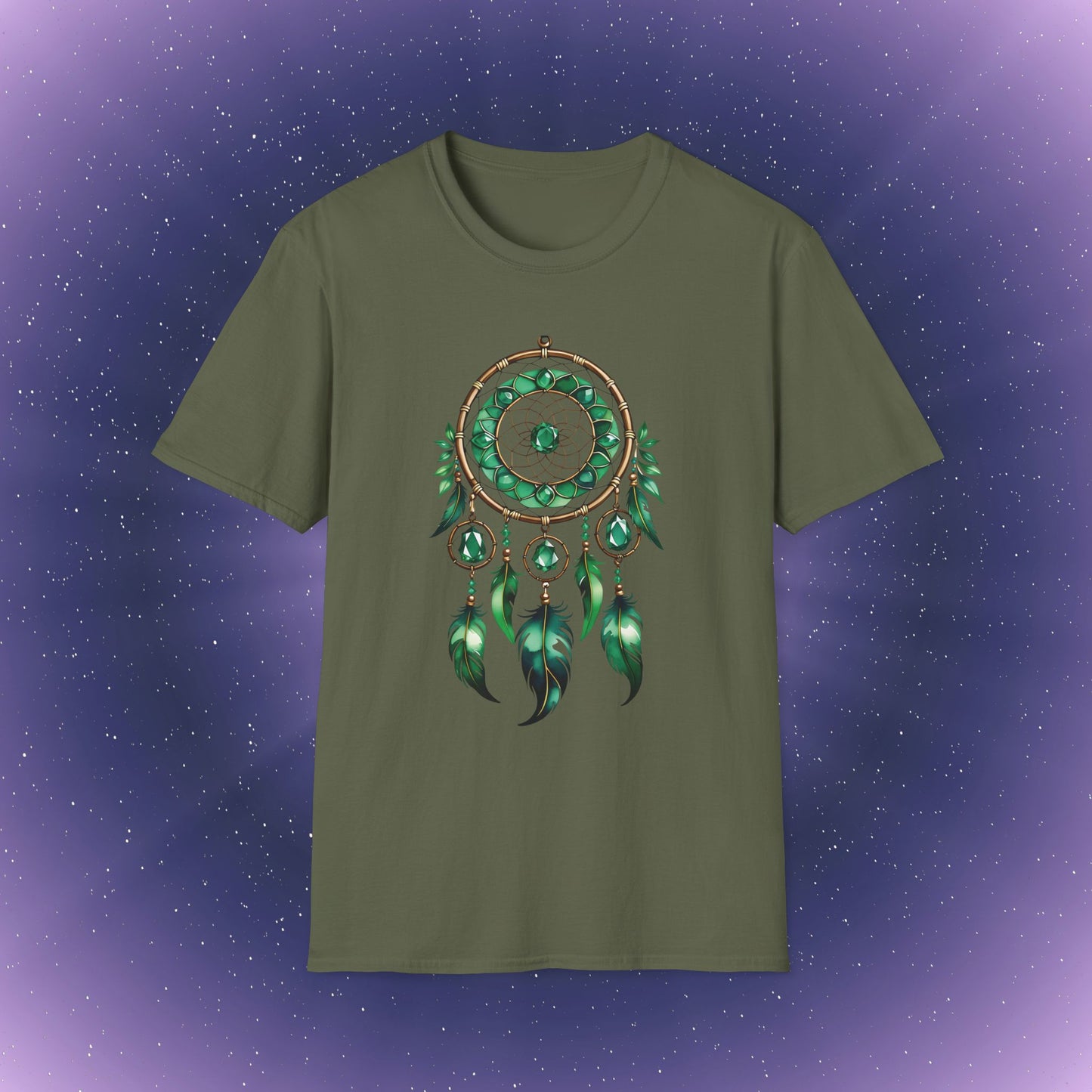 Camiseta con atrapasueños de piedra natal esmeralda de Tauro