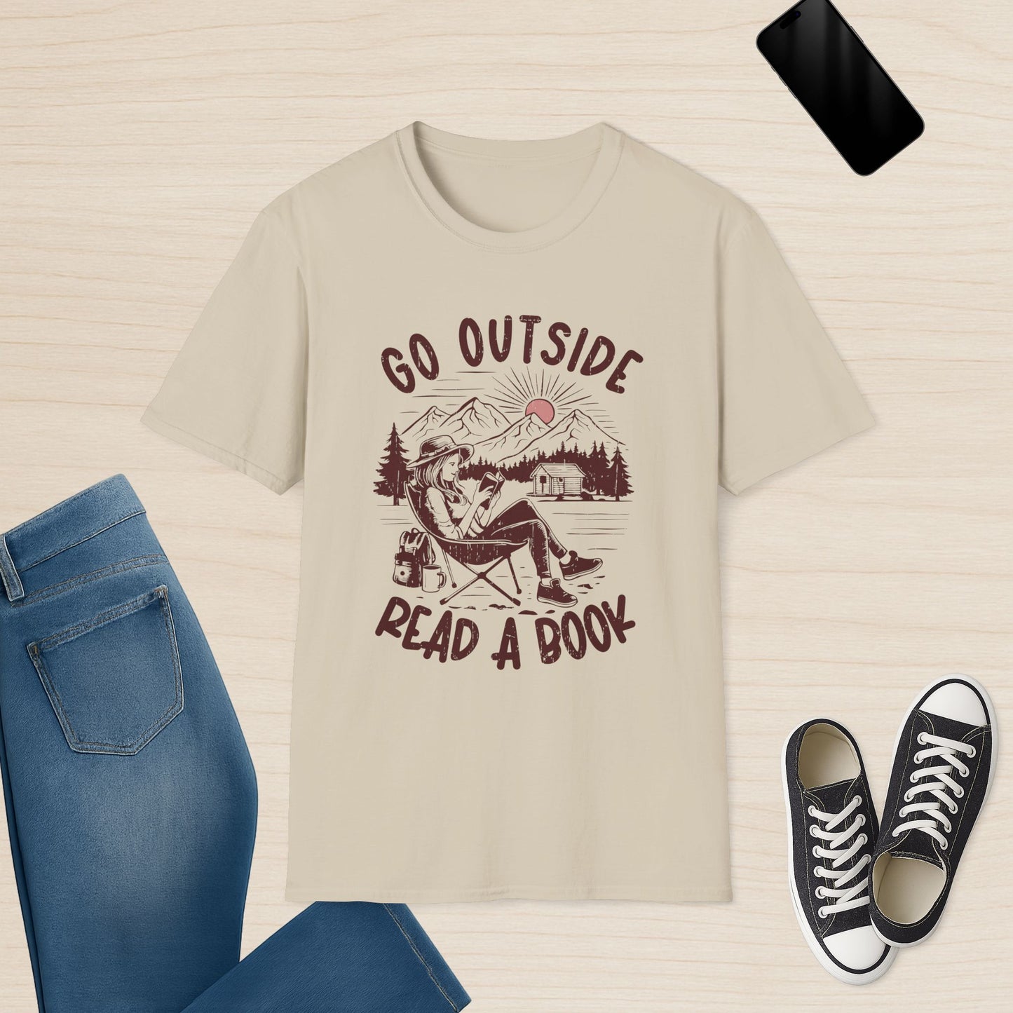 Go Outside Read A Book - Graphic T-Shirt