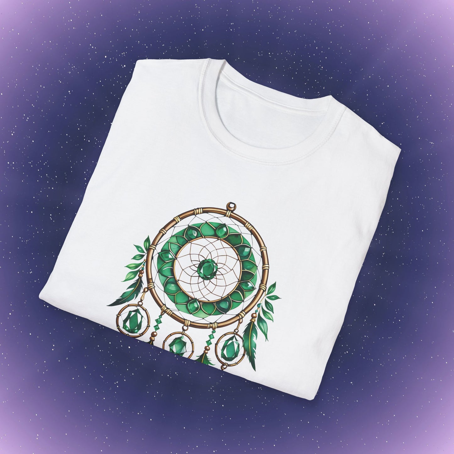 Camiseta con atrapasueños de piedra natal esmeralda de Tauro