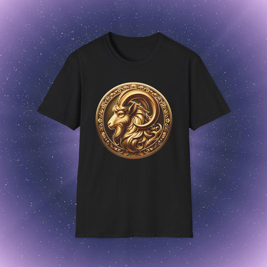 Capricorn Gold Zodiac Sign T-Shirt