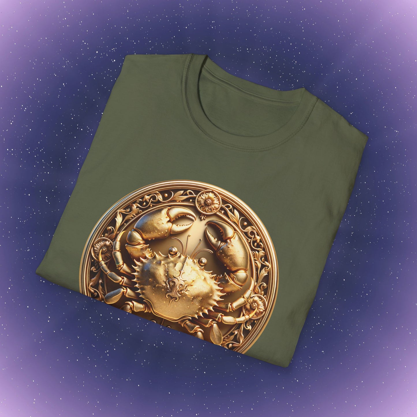 Cancer Gold Zodiac Sign T-Shirt