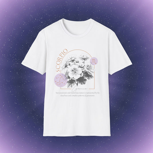 Camiseta con la flor de nacimiento del signo zodiacal Escorpio