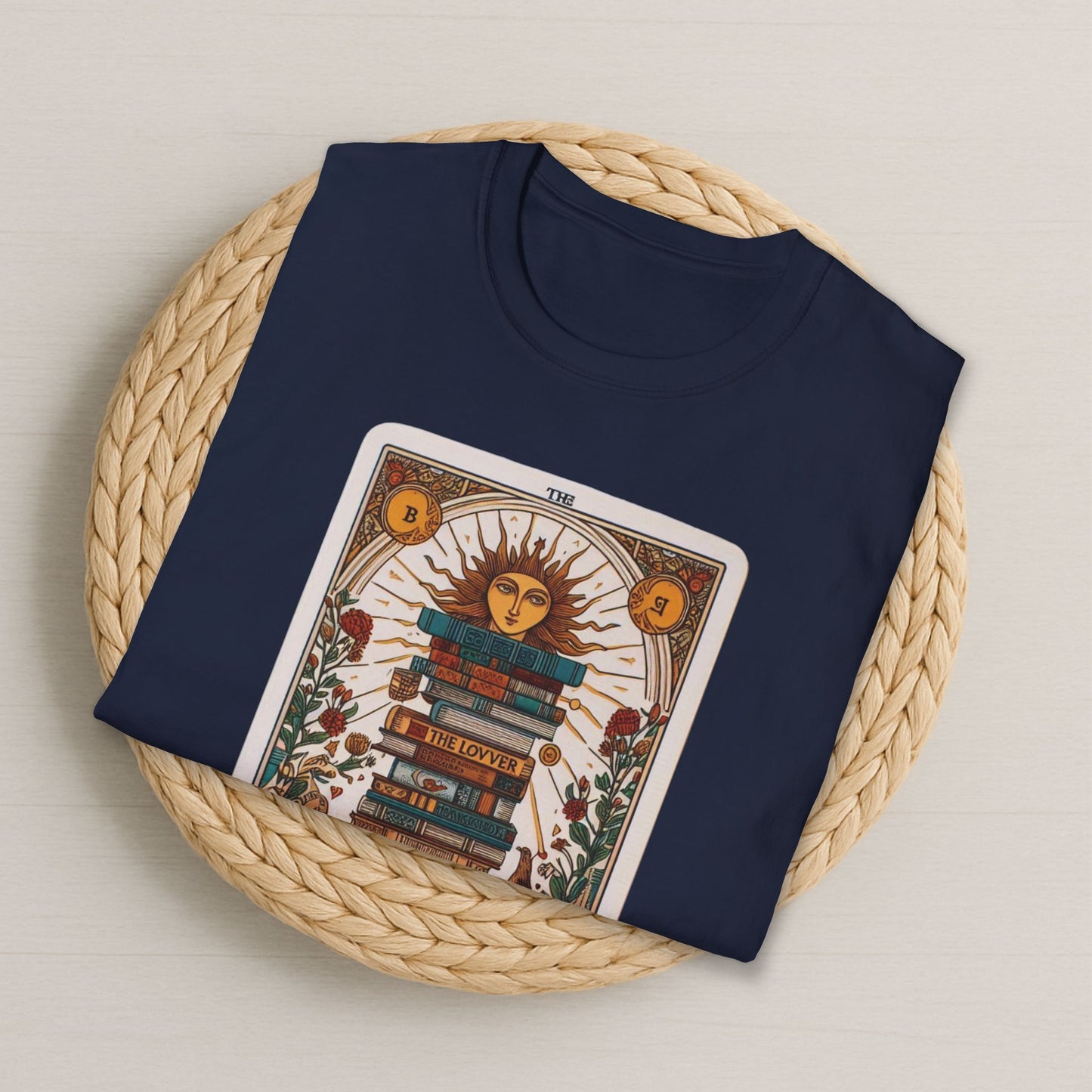 Camiseta de la carta del Tarot del amante de los libros