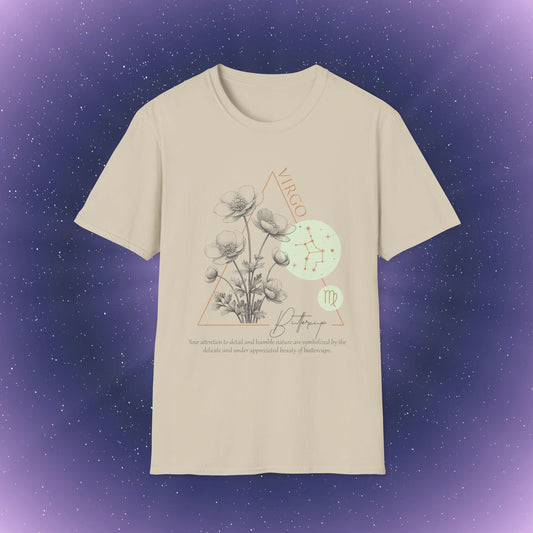 Camiseta con la flor de nacimiento del zodiaco Virgo