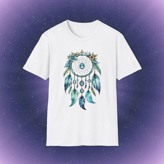 Camiseta con atrapasueños de piedra natal aguamarina de Piscis