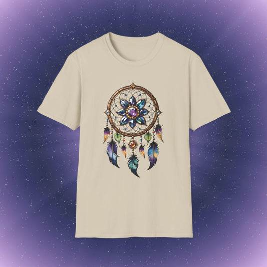 Camiseta con atrapasueños de piedra natal de alejandrita de Géminis