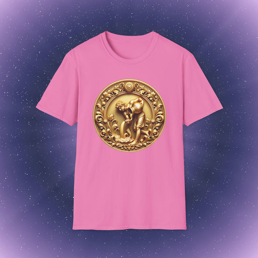Aquarius Gold Zodiac Sign T-Shirt